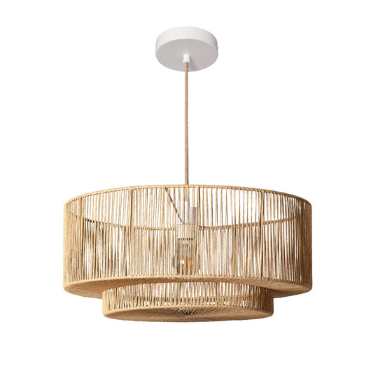 Lampada sospensione interna effetto rattan, 50cm, marrone naturale