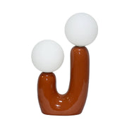Lampada da tavolo organica ceramica e vetro h 31cm, terracotta