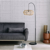 Lampadario interno rattan naturale h 170cm, marrone naturale