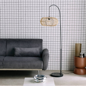 Lampadario interno rattan naturale h 170cm, marrone naturale