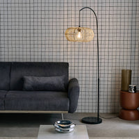 Lampadario interno rattan naturale h 170cm, marrone naturale