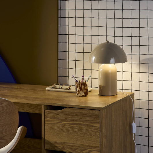 Lampada in metallo, 25cm, beige