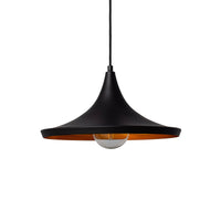 Lampada sospensione interne metallo, 35cm, nero e oro