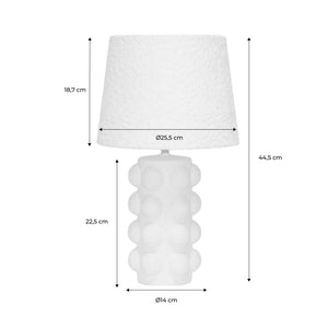 Lampada da tavolo interna ceramica, 45cm, bianco