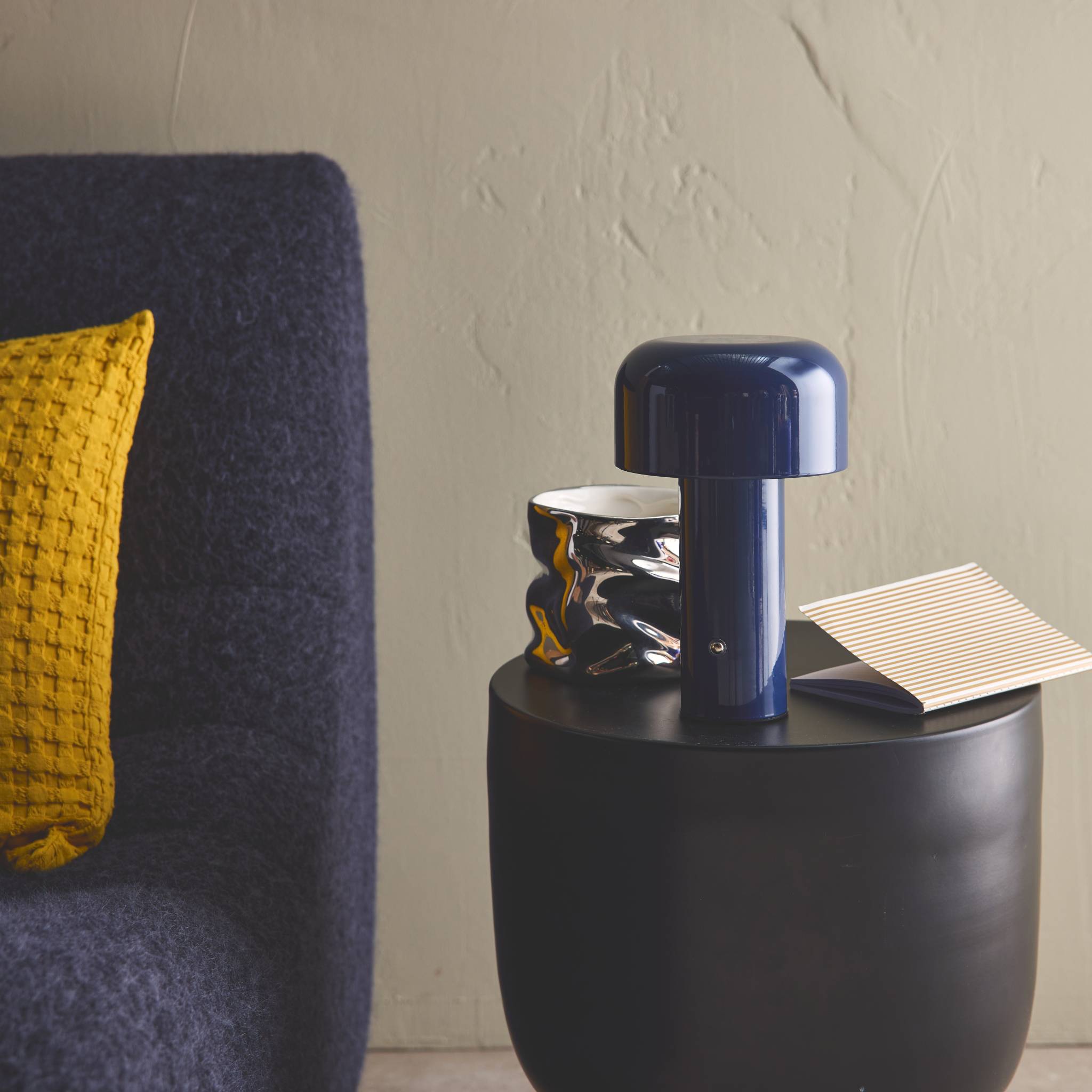 Lampada led in metallo, 13cm, blu