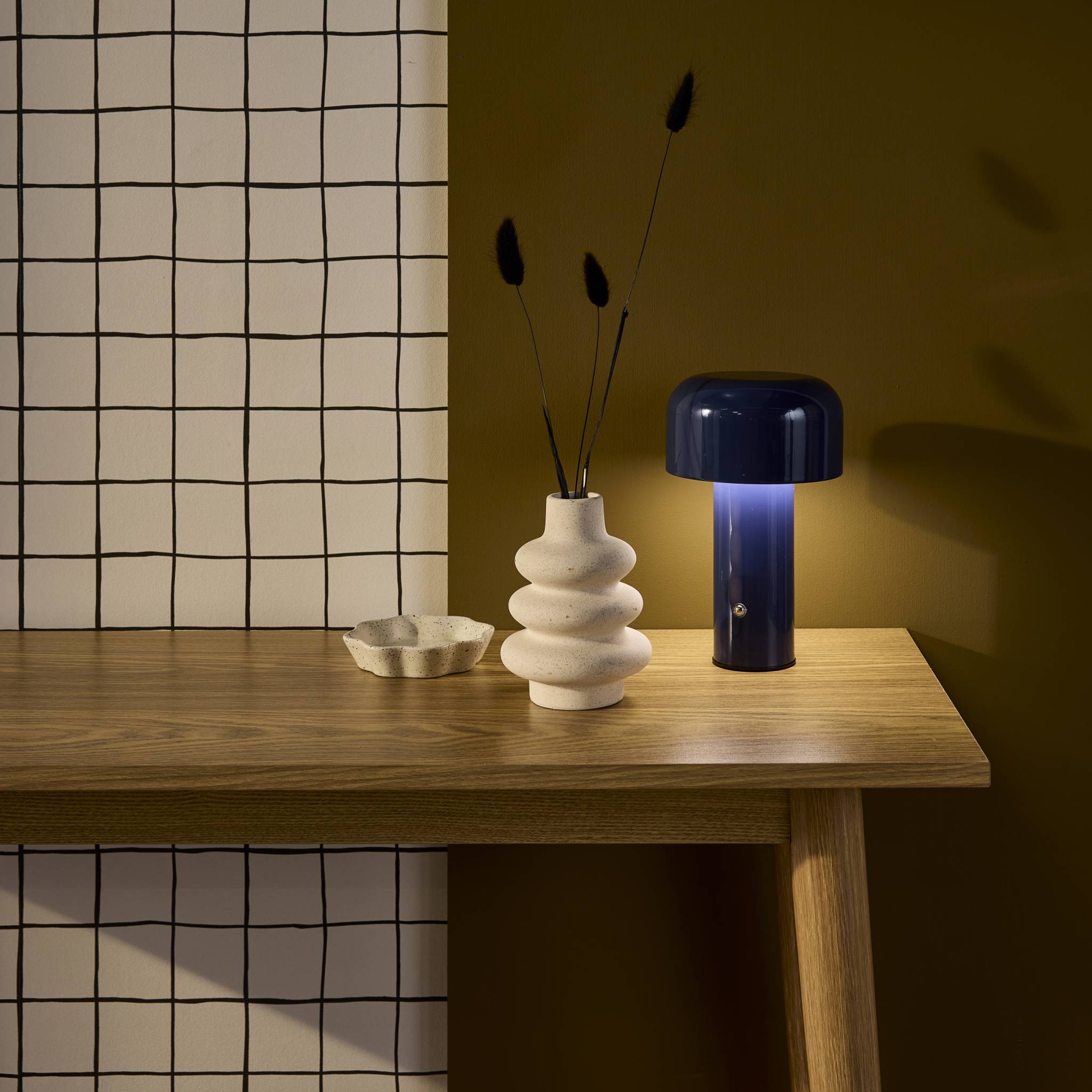 Lampada led in metallo, 13cm, blu