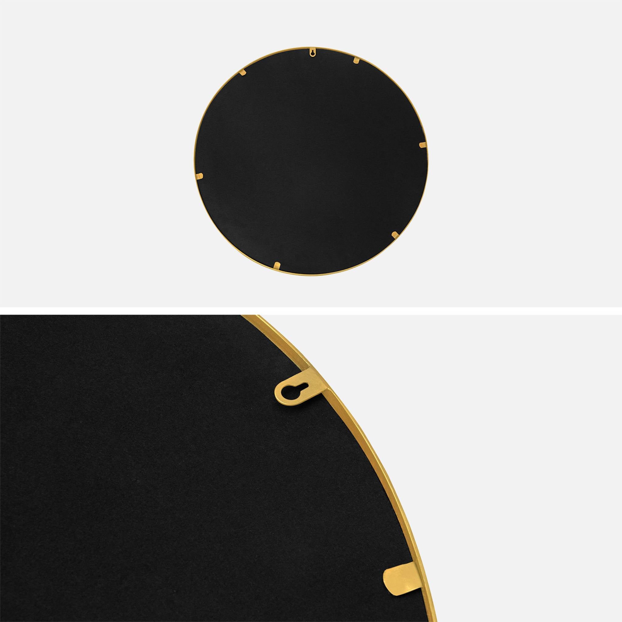 Specchio rotondo in metallo, 60cm, oro