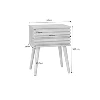 Set di 2 comodini scandinavi con decoro in legno scanalato, marrone