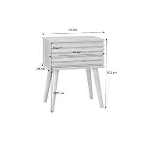 Set di 2 comodini scandinavi con decoro in legno scanalato, marrone