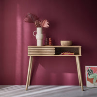 Consolle con 2 cassetti effetto legno naturale, 100cm, marrone