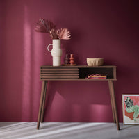 Consolle con 2 cassetti effetto legno naturale, 100cm, noce