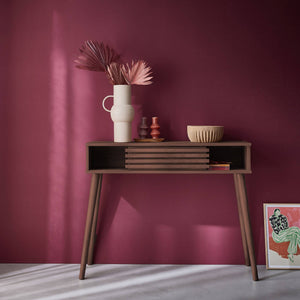 Consolle con 2 cassetti effetto legno naturale, 100cm, noce