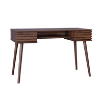 Scrivania effetto legno 2 cassetti, marrone