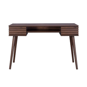 Scrivania effetto legno 2 cassetti, marrone