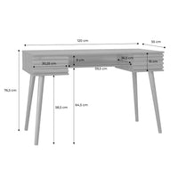 Scrivania effetto legno 2 cassetti, marrone