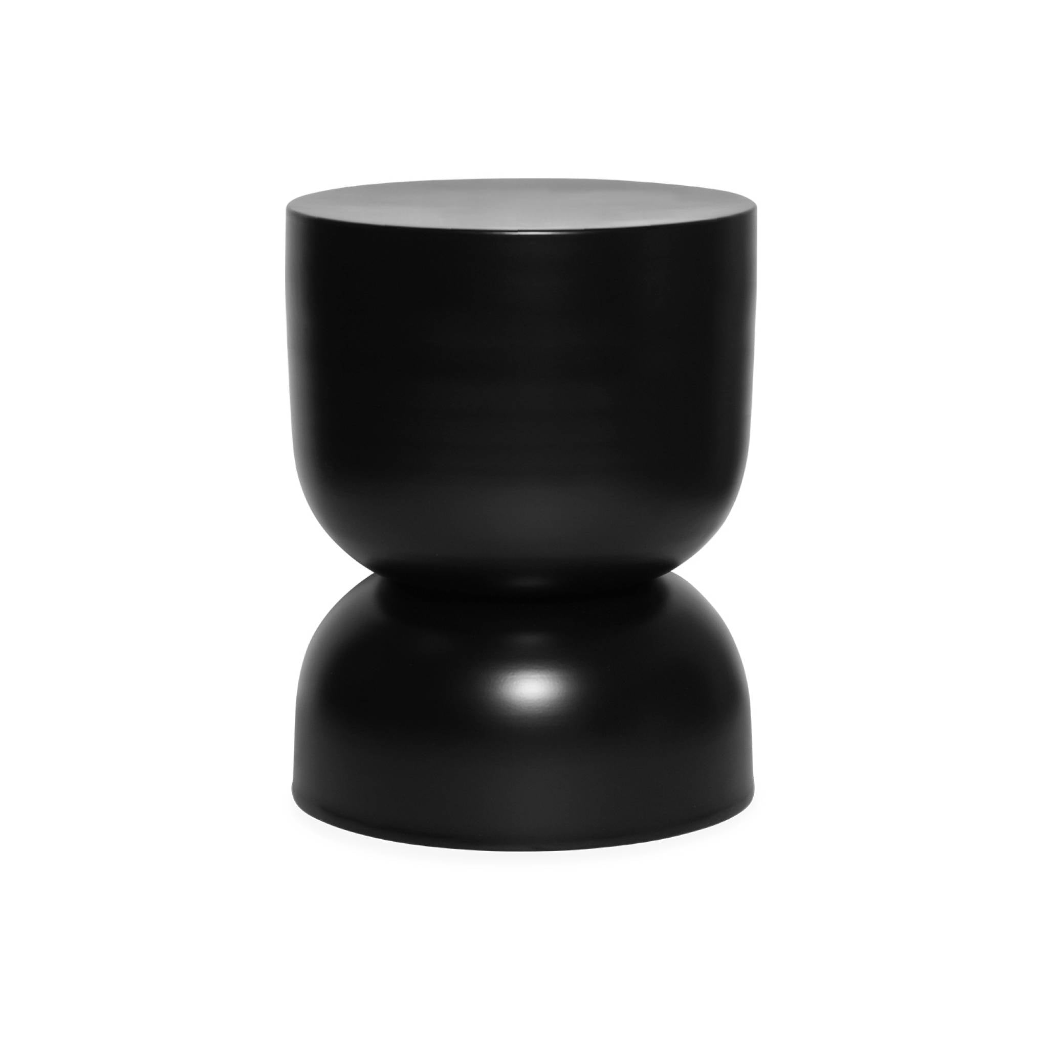 Tavolino, lato divano, comodino metallo, 42cm, nero