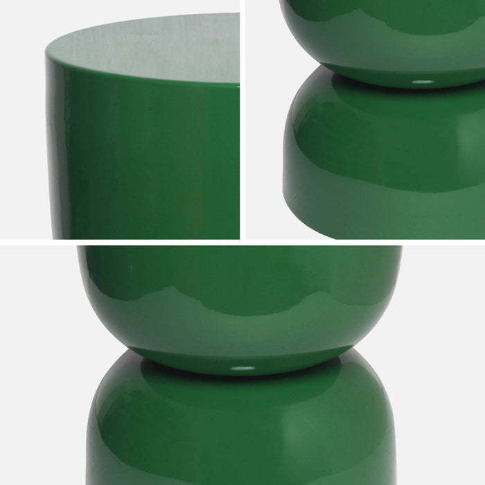 Tavolino in metallo effetto glassy,  42cm, verde scuro