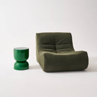 Tavolino in metallo effetto glassy,  42cm, verde scuro