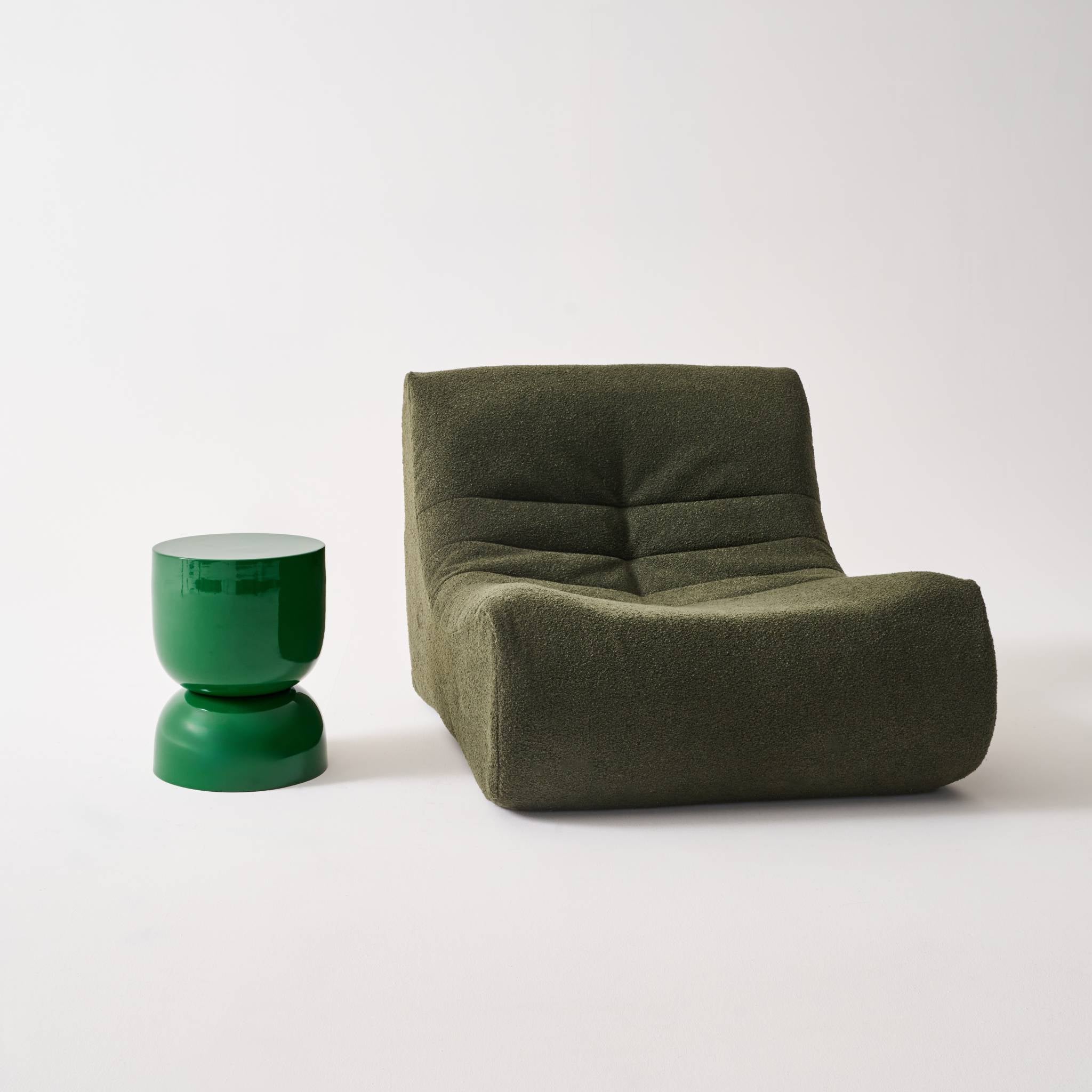 Tavolino in metallo effetto glassy,  42cm, verde scuro