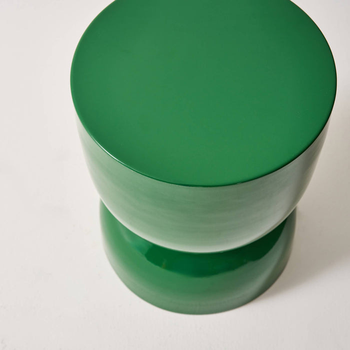 Tavolino in metallo effetto glassy,  42cm, verde scuro