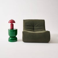 Tavolino in metallo effetto glassy,  42cm, verde scuro