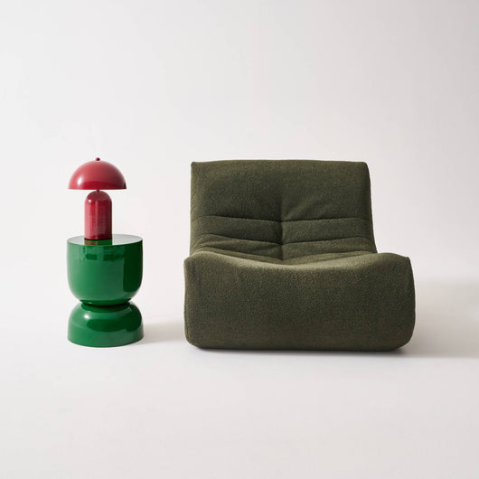 Tavolino in metallo effetto glassy,  42cm, verde scuro