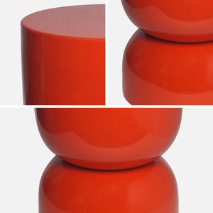 Tavolino in metallo effetto glassy,  42cm, arancione