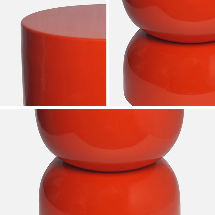 Tavolino in metallo effetto glassy,  42cm, arancione