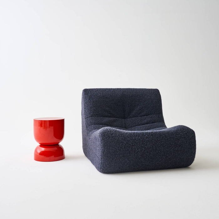 Tavolino in metallo effetto glassy,  42cm, arancione