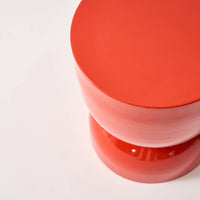 Tavolino in metallo effetto glassy,  42cm, arancione