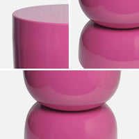 Tavolino in metallo effetto glassy,  42cm, rosa