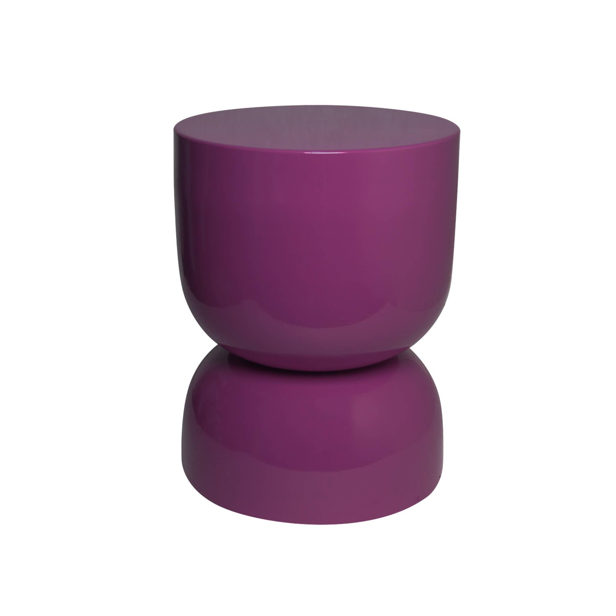 Tavolino in metallo effetto glassy,  42cm, viola