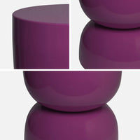 Tavolino in metallo effetto glassy,  42cm, viola