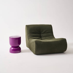 Tavolino in metallo effetto glassy,  42cm, viola