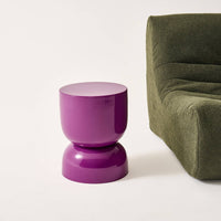 Tavolino in metallo effetto glassy,  42cm, viola