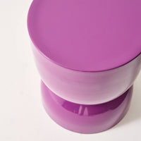 Tavolino in metallo effetto glassy,  42cm, viola