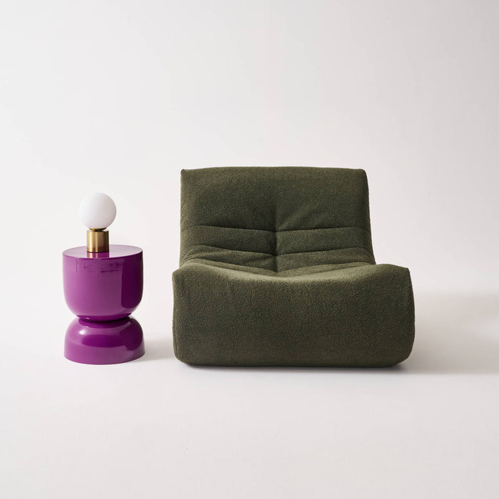 Tavolino in metallo effetto glassy,  42cm, viola