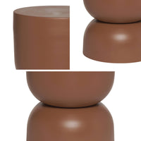 Tavolino, lato divano, comodino metallo, 42cm, terracotta