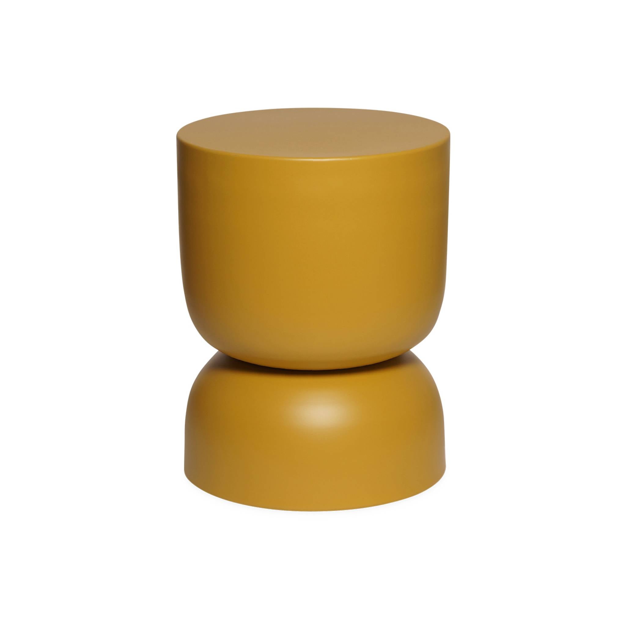 Tavolino, lato divano, comodino metallo, 42cm, mostarda