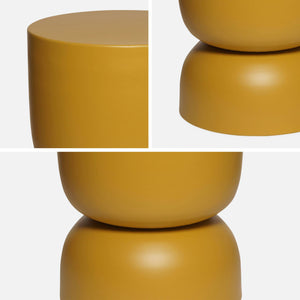 Tavolino, lato divano, comodino metallo, 42cm, mostarda