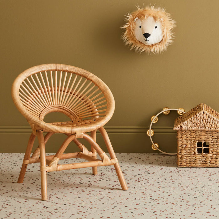 Sedia per bambini in rattan, marrone naturale