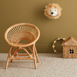 Sedia per bambini in rattan, marrone naturale