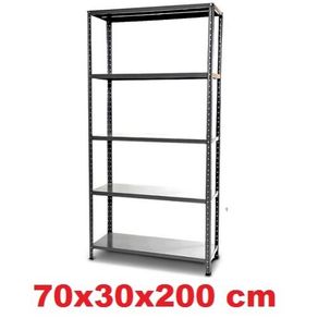 SCAFFALE METALLICO 5 RIPIANI CON RINFORZO SCAFFALATURA METALLICA CM 70X30X200