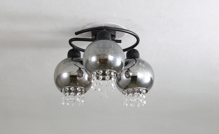 ZMH Lampada da soffitto plafoniera moderna vetro nero E27 per camera letto corridoio