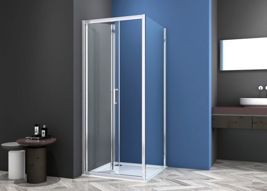 Box Doccia 2 lati 90x120 cm fisso + soffietto H195 cm ISA Cromato