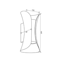 BOSTON Applique murale doppio fascio IP65 10w tecnologia LED CCT 3 tonalita di luce lampada parete UP DOWN balcone facciate 230V NERO ORO