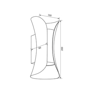 BOSTON Applique murale doppio fascio IP65 10w tecnologia LED CCT 3 tonalita di luce lampada parete UP DOWN balcone facciate 230V NERO ORO