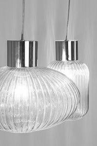 Lampadario 3 luci trasparente 85x30x120h