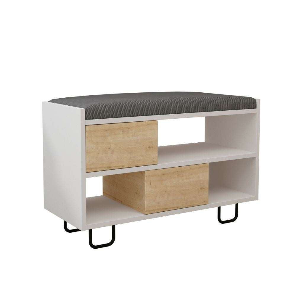 Panca scarpiera bianca 83.5x35.5x53.5 cm