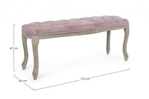 Panca classica Mathilde Woodrose in velluto